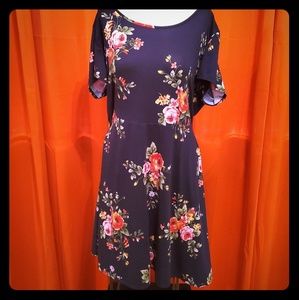Navy Floral skater dress